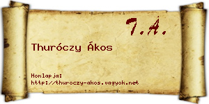 Thuróczy Ákos névjegykártya