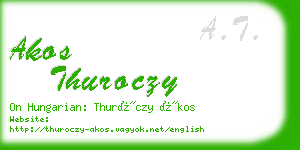 akos thuroczy business card